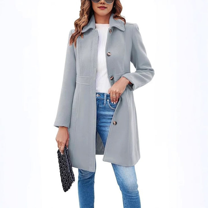 Damen Elegante Wollmantel