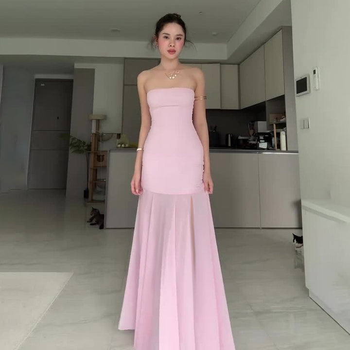 Damen Maxi-Kleid mit schickem Tüllsaum und figurbetonter Silhouette Echo Archiv