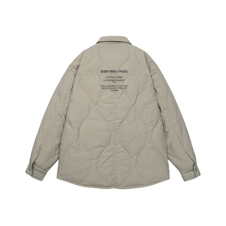 Herren Gesteppte Oversize-Hemdjacke mit Steppung, Druckknöpfen und Brusttaschen Echoarchiv