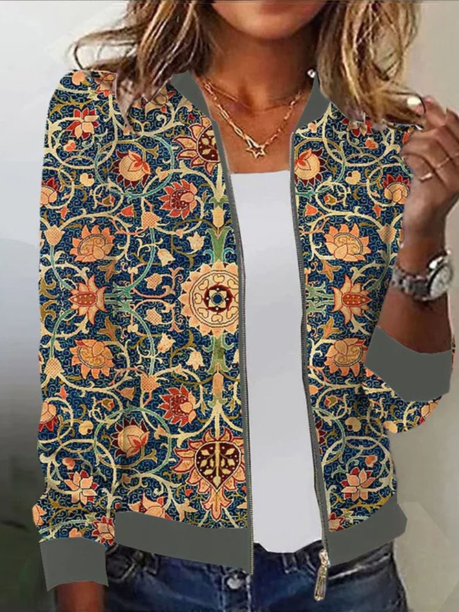Damen Blousonjacke mit floralem Muster Echoarchiv