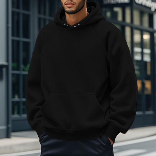 Herren Kapuzenpullover mit strukturiertem Design und großzügigem Schnitt Echoarchiv