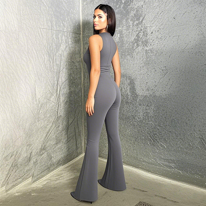 Damen Fließender Jumpsuit mit ausgestellt Bein Echo Archiv