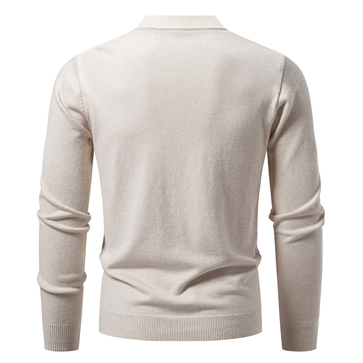 Herren nan V-Ausschnitt Strickjacke mit dezenter Zopfmusterstruktur und durchgehender Knopfleiste Echo Archiv