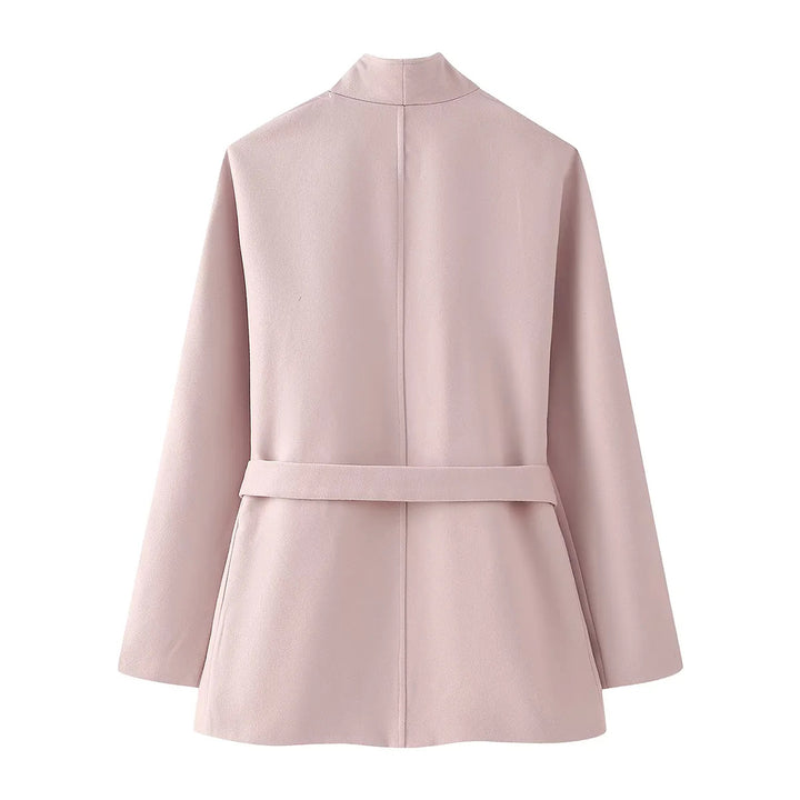 Damen nan kurzjacke mit weitem Schalkragen, tailliertem Bindegürtel und gemustertem Innenfutter Echo Archiv