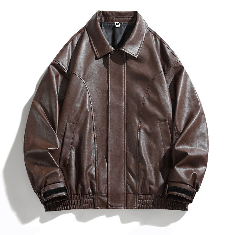 Herren elegante oversized Kunstlederjacke Echoarchiv