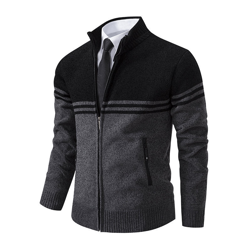 Herren stylische Freizeitjacke mit hohem Kragen und moderner Zipper-Detailierung Echoarchiv