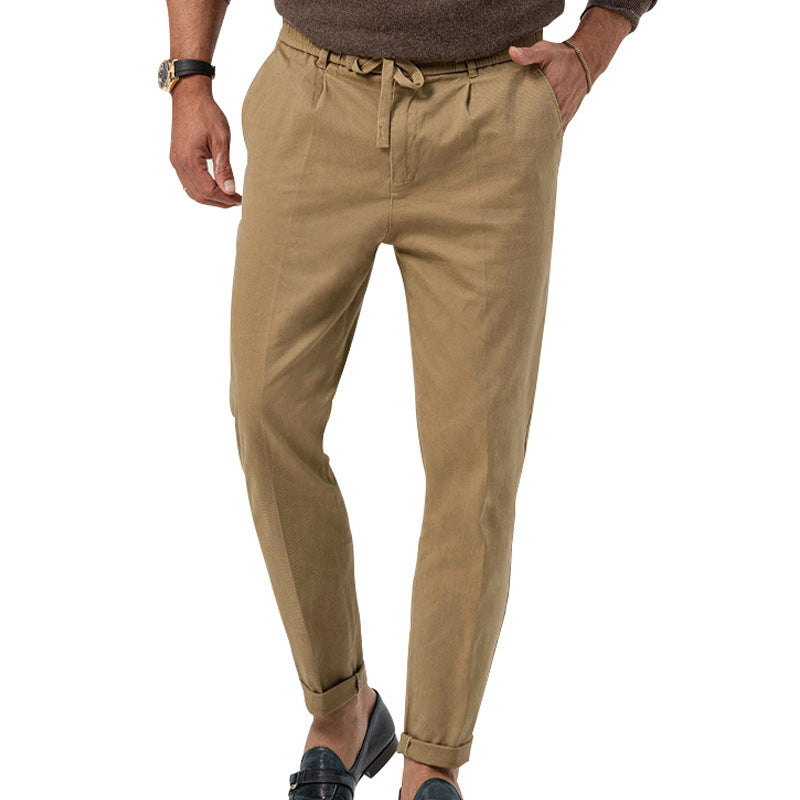 Herren Elegante Leinenhose mit elastischem Bund und praktischen Taschen Echoarchiv