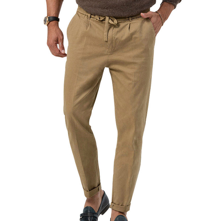 Herren Elegante Leinenhose mit elastischem Bund und praktischen Taschen Echoarchiv