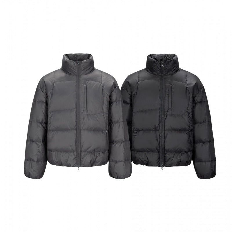Herren Kurz geschnittene kompakt verstaubare Pufferjacke mit Stehkragen und verdeckter Brusttasche Echo Archiv