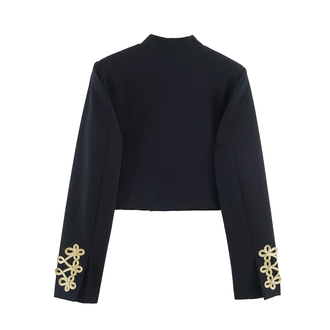 Damen Cropped-Bolerojacke mit hohem Stehkragen und dekorativer Galonborte Echo Archiv
