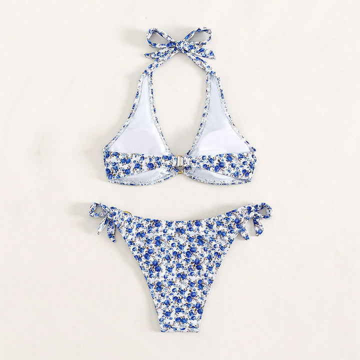 Damen Triangel-Bikini mit verstellbaren Trägern und floralem Design Echo Archiv