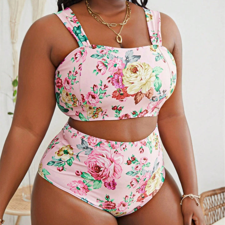Damen Buntblumiger Bikini im Retro-Stil Echo Archiv