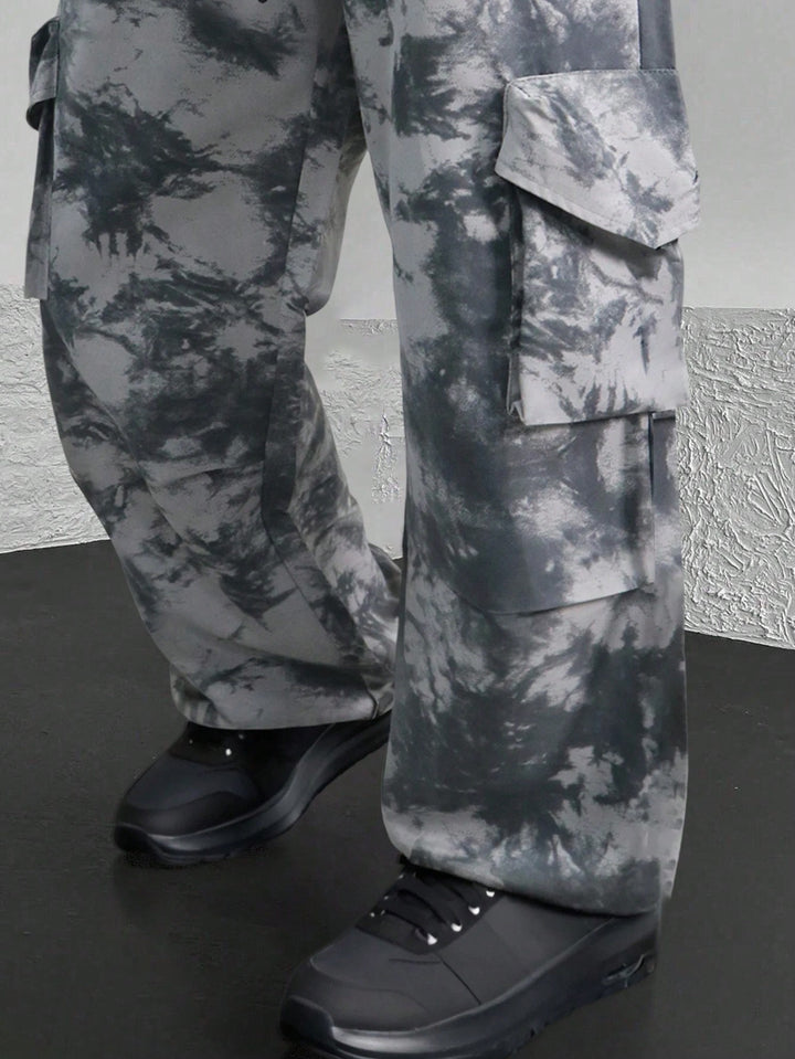 Herren lässige Cargo-Hose mit modischem Tie-Dye-Muster Echoarchiv