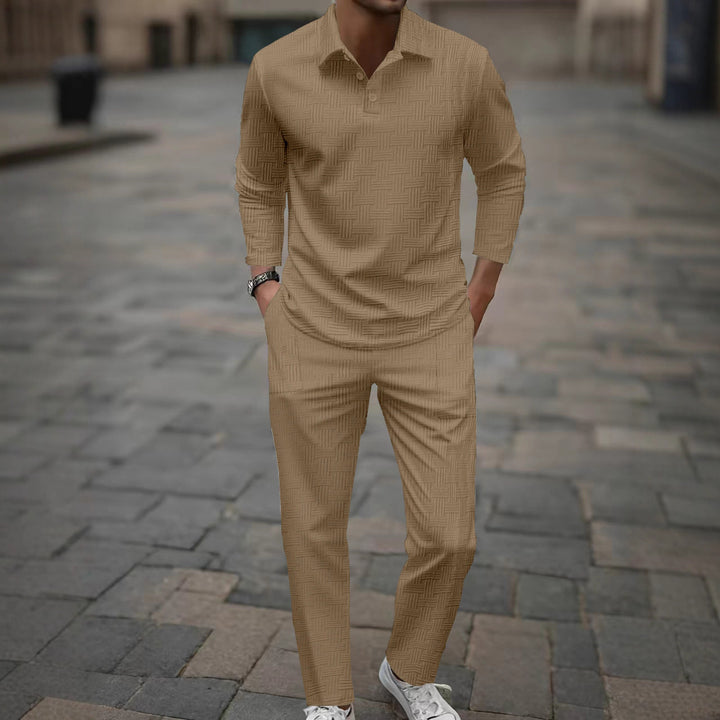 Herren lässiges Langarmshirt mit modischem Schnitt und matching Hose Echoarchiv