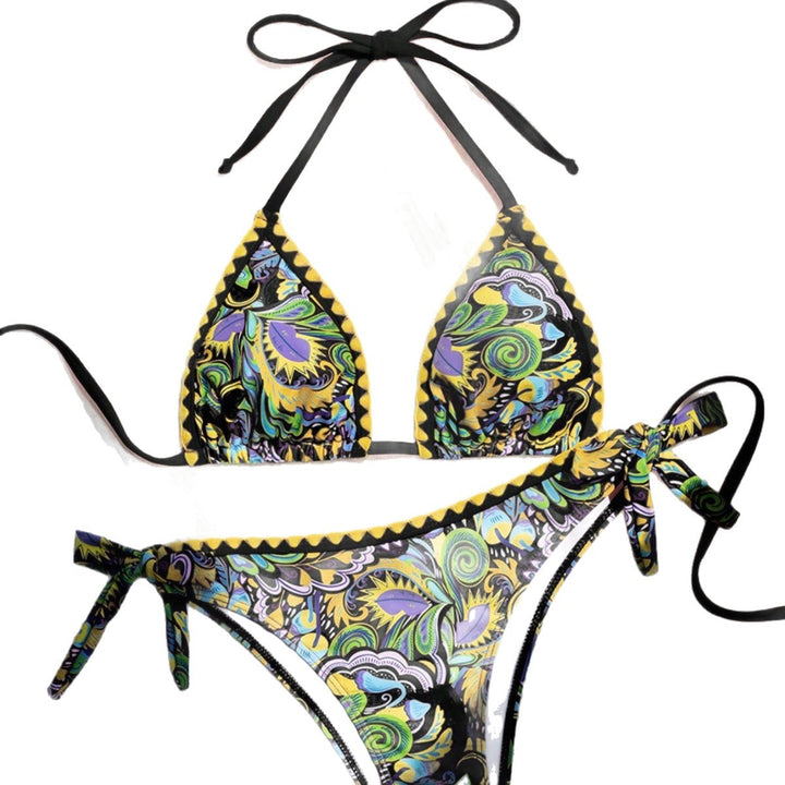 Damen Triangel-Bikini mit buntem Print und verstellbaren Trägern Echo Archiv