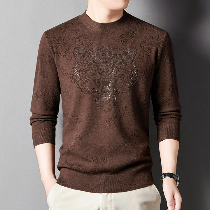 Herren Strickpullover mit einzigartigem Löwenmotiv Echoarchiv