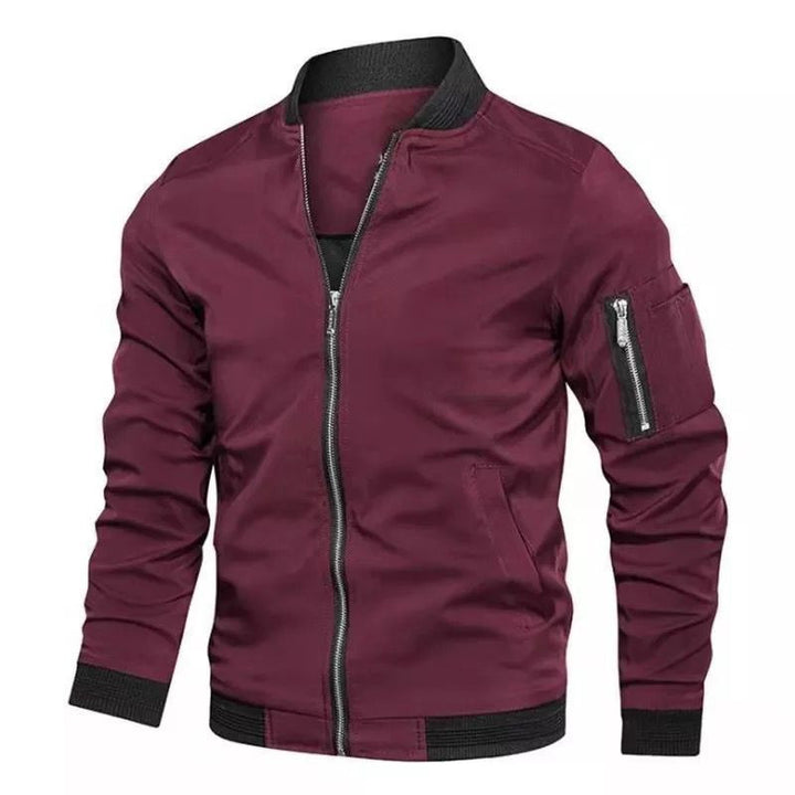Herren Bomberjacke mit Reißverschluss, wasserabweisendem Nylon und Ärmel-Tasche Echoarchiv