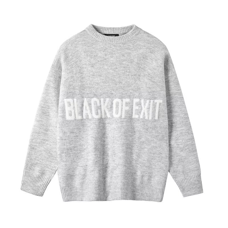 Damen Lässiger Oversized Pullover mit kreativem Schriftzug Echoarchiv