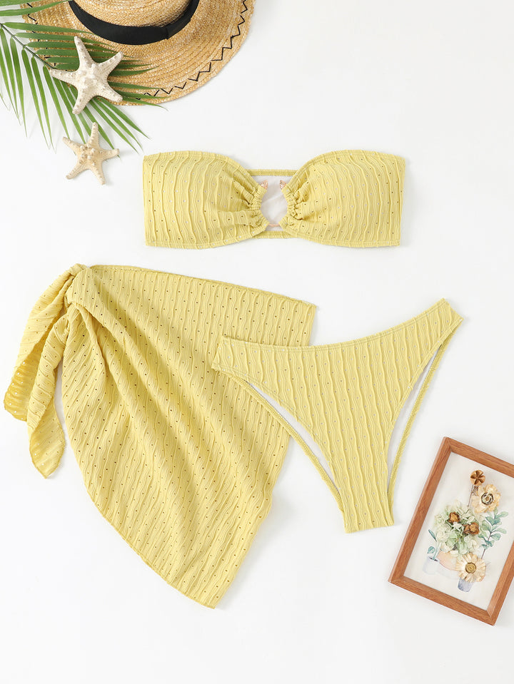 Damen Bandeau-Bikini-Set mit individuell anpassbarem Wickelrock Echo Archiv