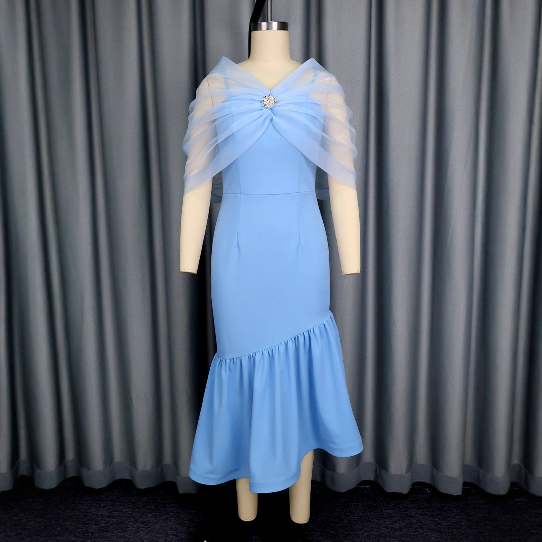 Damen elegantes Midikleid mit transparenter Überwurfjacke Echo Archiv