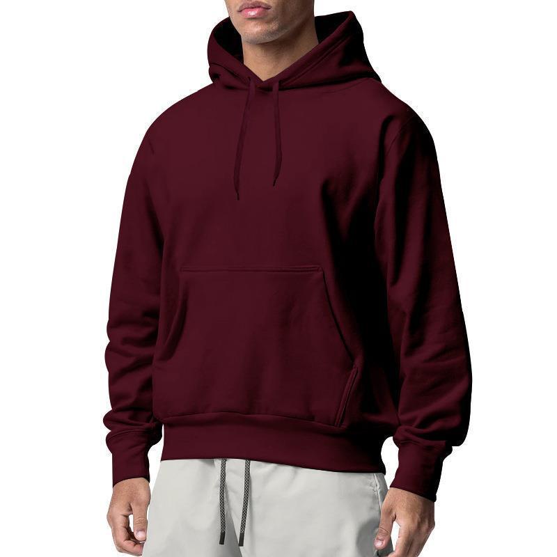 Herren Premium-Kapuzenpullover mit Kängurutasche, innen angerautem Fleece, verstärkter Nackennaht und geripptem Saum – Cavarno