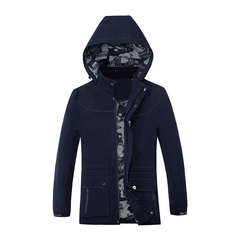 Herren leichter Fieldparka mit Kapuze camouflage-gepolsterter Innenverkleidung und Multifunktions-Taschen – Taviero