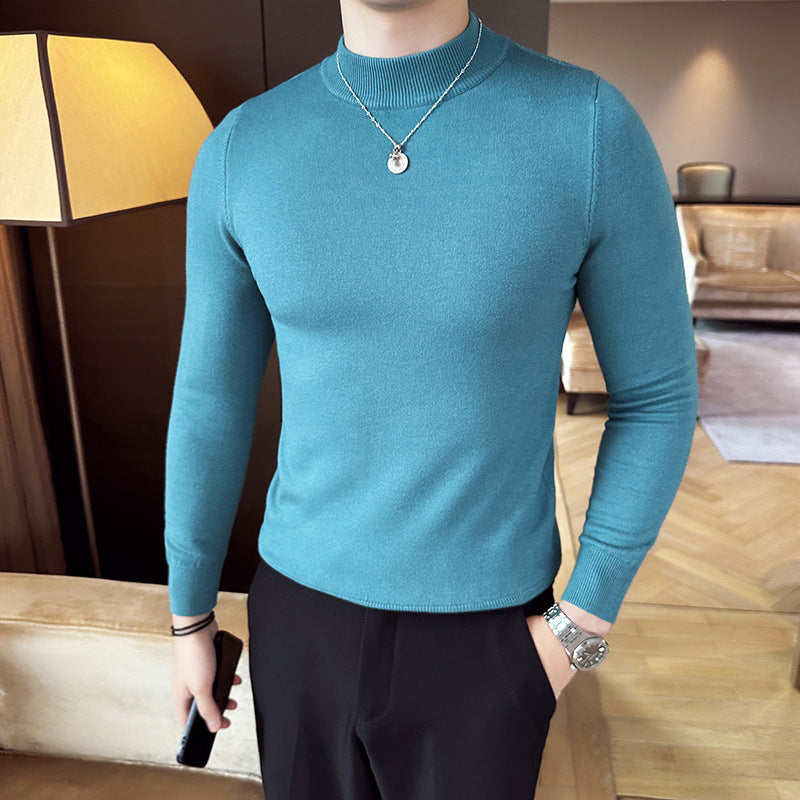 Herren modischer Pullover mit hohem Kragen und eleganter Passform Echoarchiv