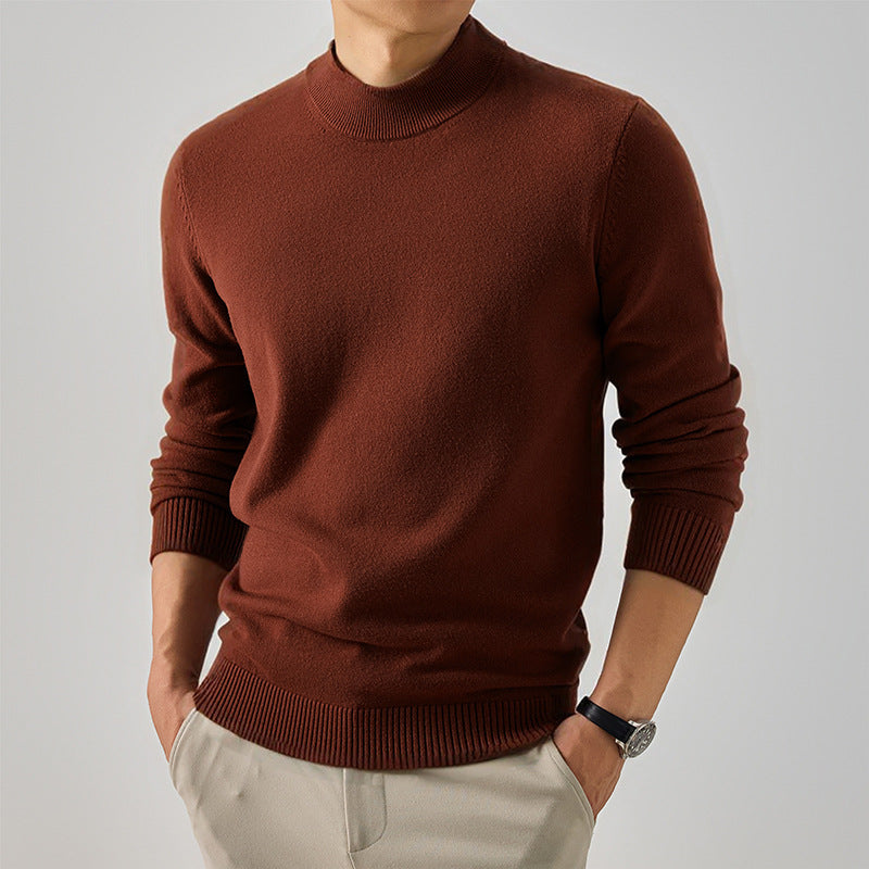 Herren Kurzer Rollkragen-Feinstrickpullover mit schmaler Silhouette Echo Archiv