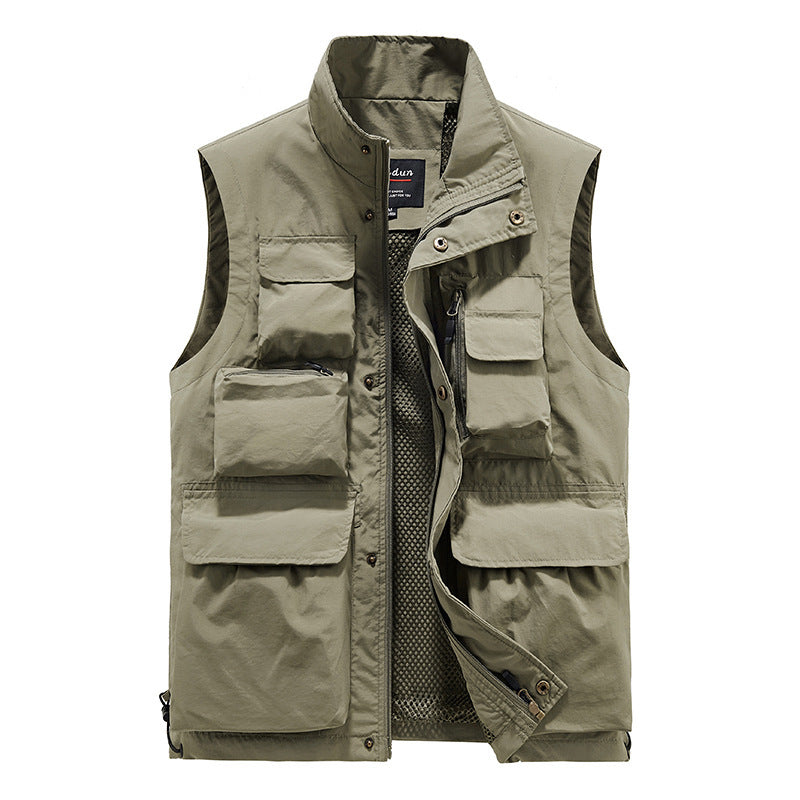 Herren Multifunktionale Utility‑Weste mit Mesh‑Futter und Mehrfach‑Taschen Echoarchiv