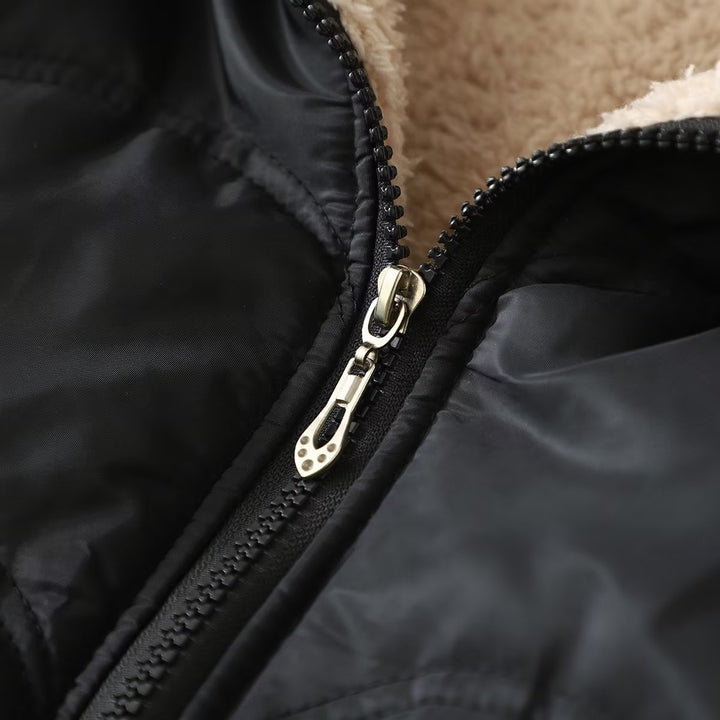 Damen nan gesteppte Kapuzenjacke mit Teddyfutter, durchgehendem Reißverschluss und seitlichen Eingrifftaschen Echo Archiv