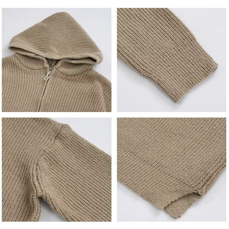 Damen Stilvoller Kapuzenpullover mit Halbreißverschluss Echoarchiv