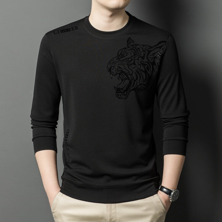 Herren Langarmshirt mit tigerinspirierter Grafik Echoarchiv