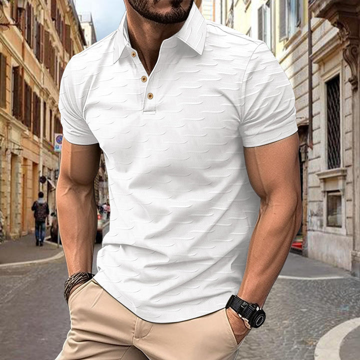 Herren modisches Poloshirt mit strukturiertem Design Echoarchiv