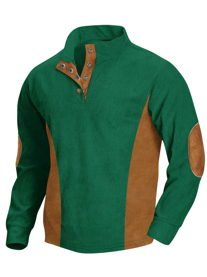 Herren stylisches Langarm-Shirt mit modernes Ripp-Design und eleganten Knopfdetails Echoarchiv