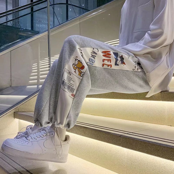 Damen Modische Jogginghose mit kreativem Grafikdruck Echoarchiv