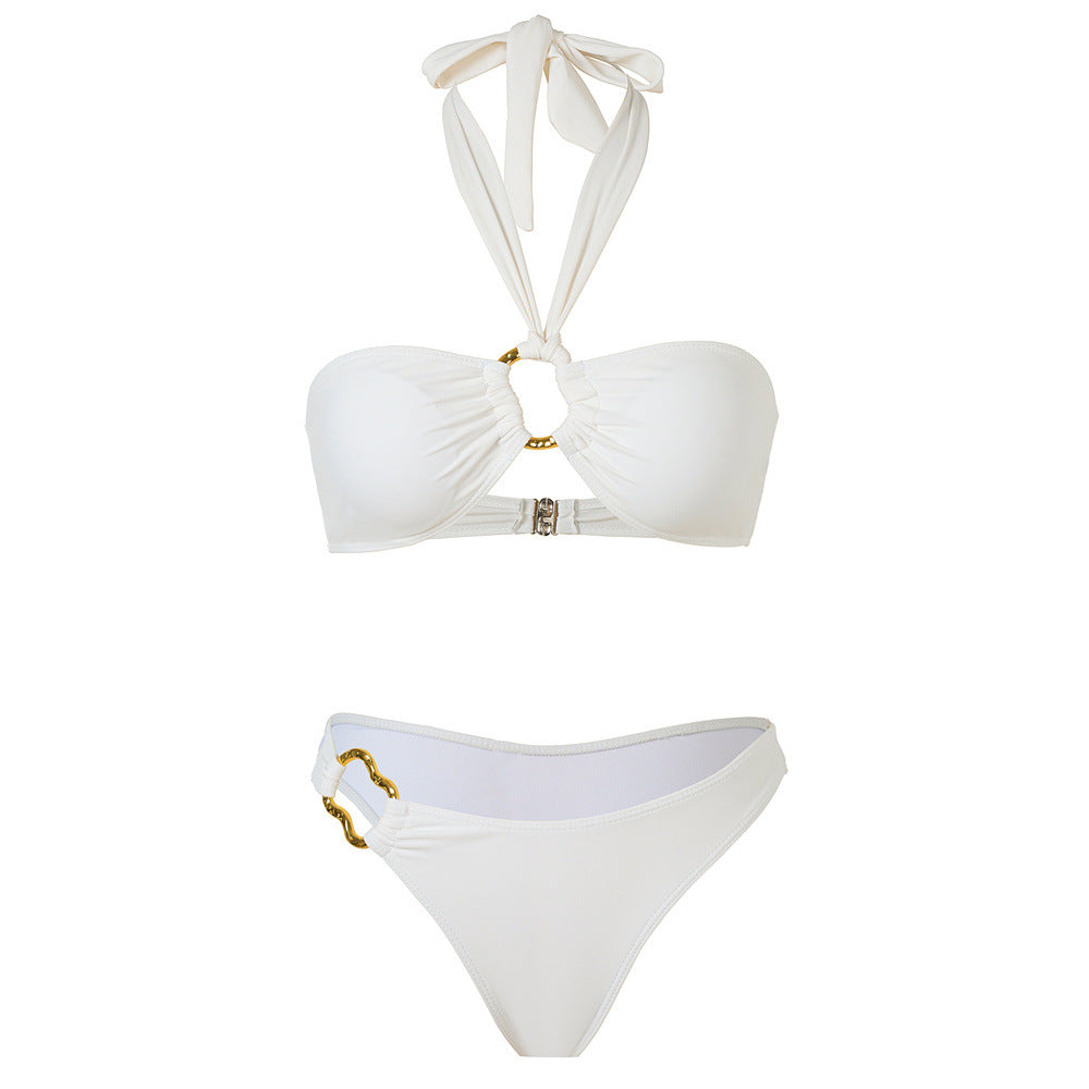 Damen Bandeau-Bikini-Set mit elegantem Knotendesign und verstellbaren Trägern Echo Archiv