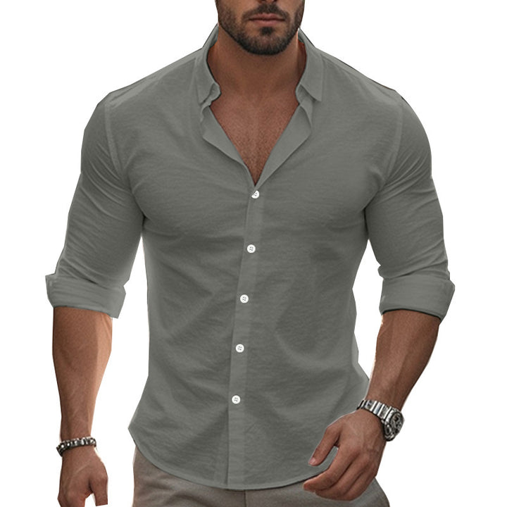 Herren elegantes Langarmhemd mit schmalem Schnitt Echoarchiv