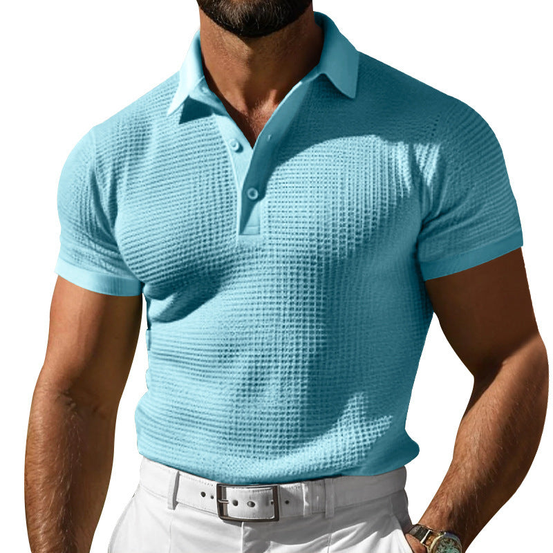 Herren Poloshirt mit strukturiertem Muster und modernem Schnitt Echoarchiv