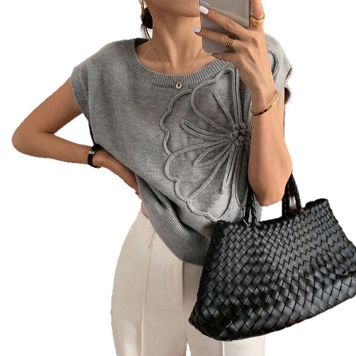 Damen Strickoberteil mit floralem Reliefdesign Echo Archiv