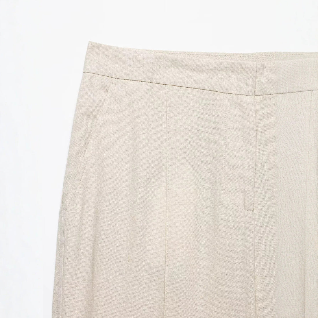 Damen Leichtweite Leinenoptik-Hose mit Bügelfalte und hoher Taille Echo Archiv