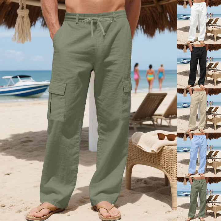 Herren komfortable Strand-Cargo-Hosen mit elastischem Bund und praktischen Taschen Echoarchiv