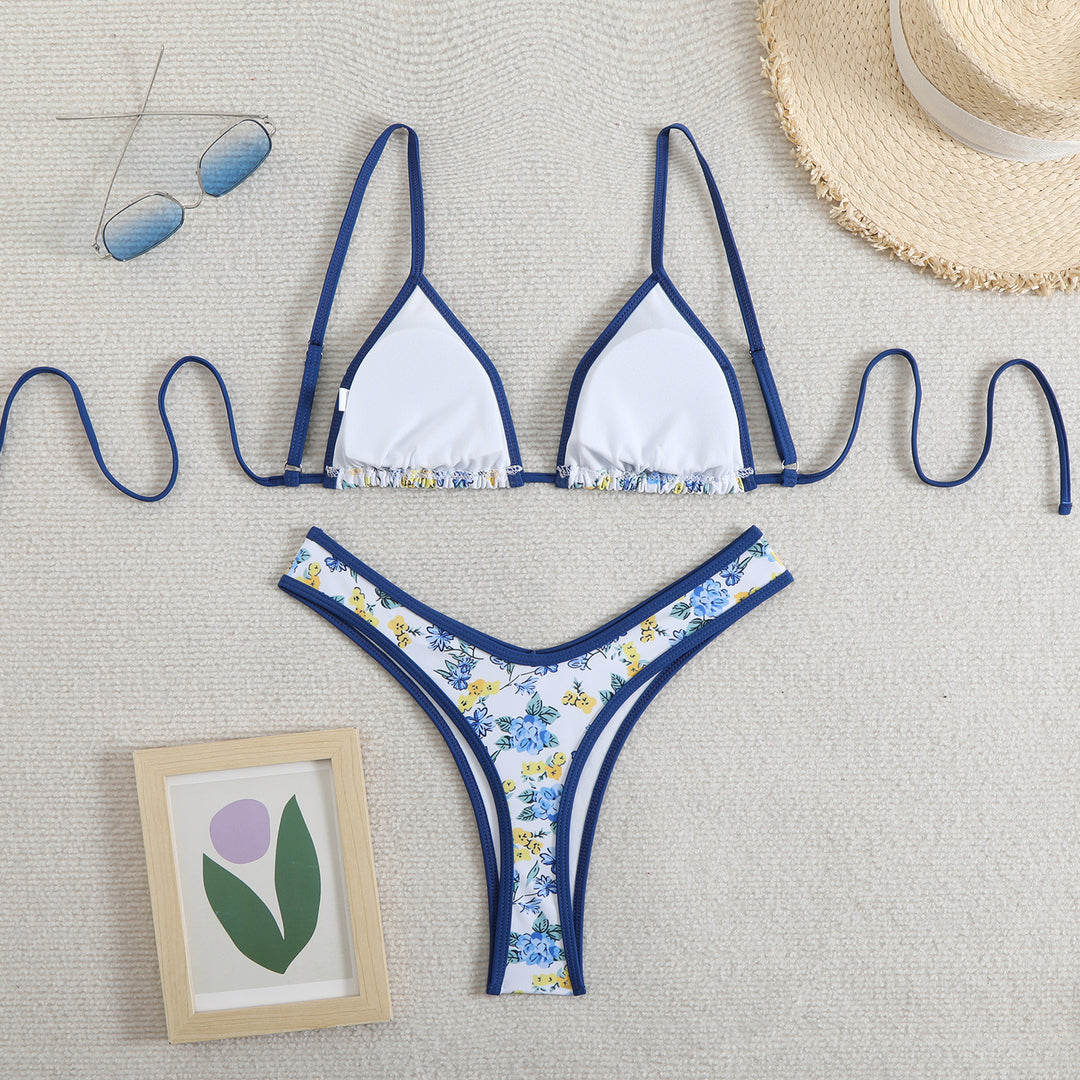 Damen Triangel-Bikini mit floralem Design und verstellbaren Trägern Echo Archiv