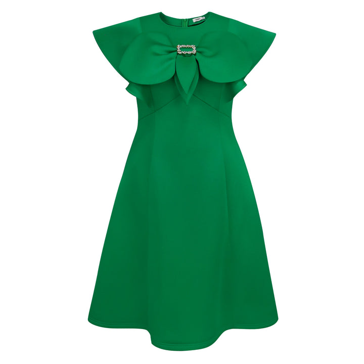 Damen elegantes Kleid mit großem Schleifen-Ausschnitt Echo Archiv