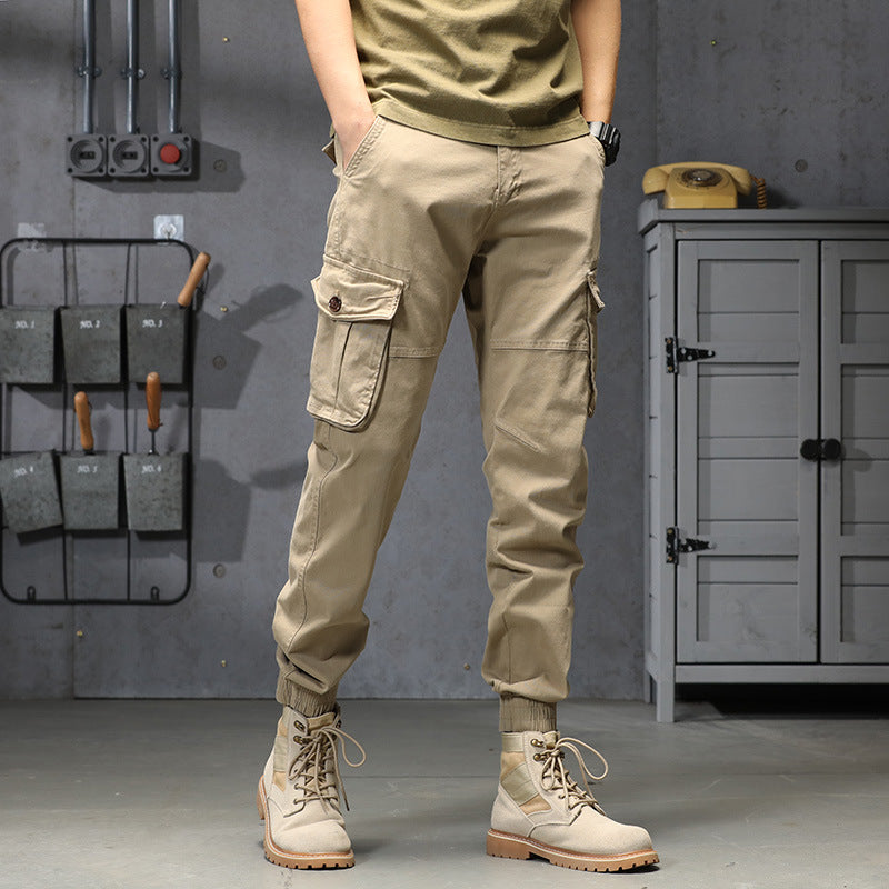 Herren multifunktionale Cargo-Hose mit elastischem Bund und seitlichen Reißverschlusstaschen Echoarchiv