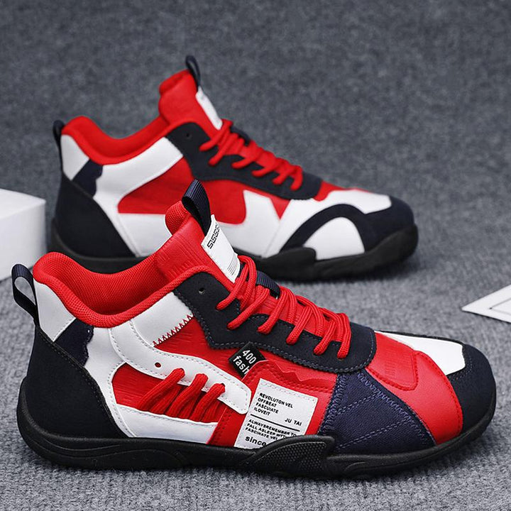 Herren mehrlagige Retro-City-Sneaker mit Wildleder- und Textilmix, gepolstertem Fersenkragen, atmungsaktiver Mesh-Zunge und griffiger Gummisohle – Norré