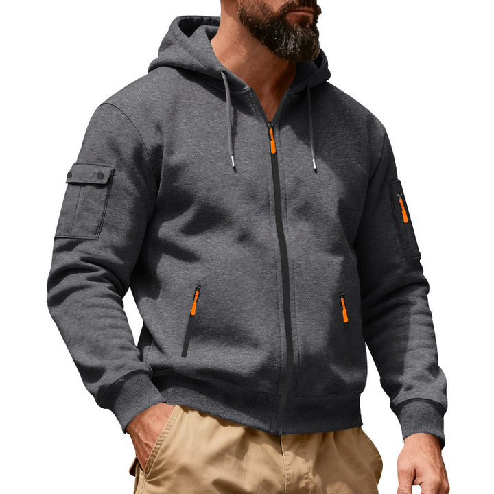Herren sportlicher Hoodie mit praktischen Reißverschlusstaschen Echoarchiv