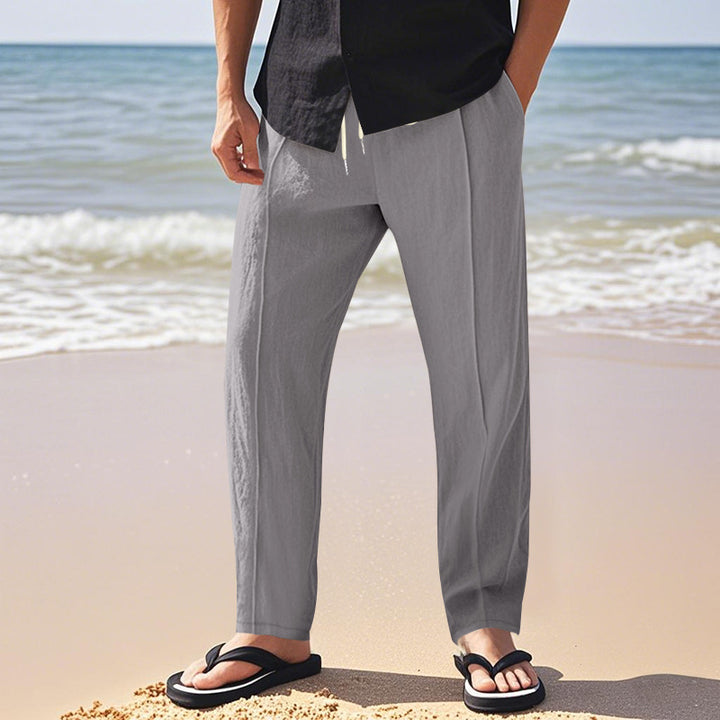Herren lässige Strandhose mit elastischem Bund und funktionalen Seitentaschen Echoarchiv