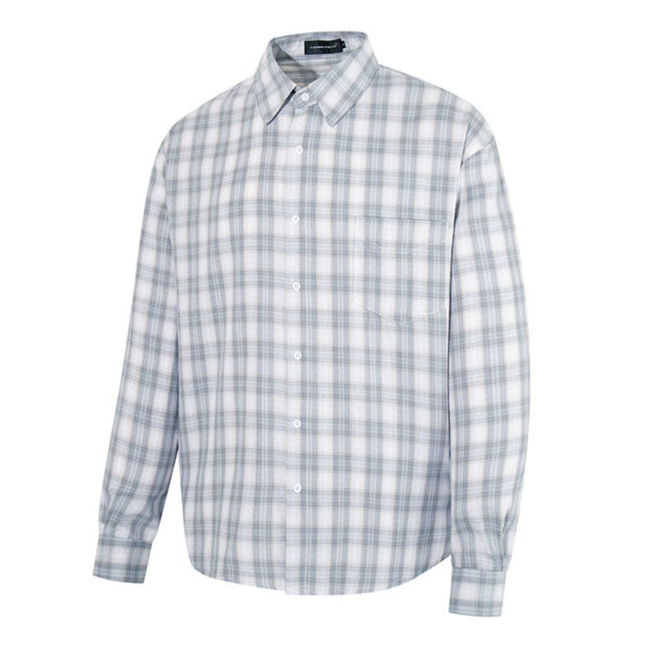 Herren Legeres Oversize-Hemd mit Karomuster, klassischem Hemdkragen und Brusttasche Echoarchiv
