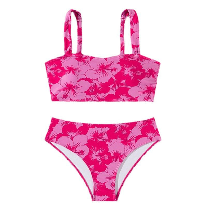 Damen Hochtailliertes Bikini-Set mit Quadrat-Ausschnitt-Oberteil Echo Archiv