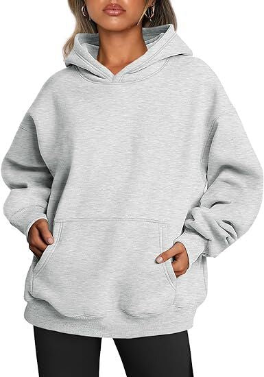 Damen nan Oversize Kapuzenpullover aus weicher Baumwollmischung mit Kängurutasche Echo Archiv